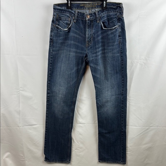 American Eagle Original Straight Men's Blue Jeans Size 32 - Picture 1 of 12